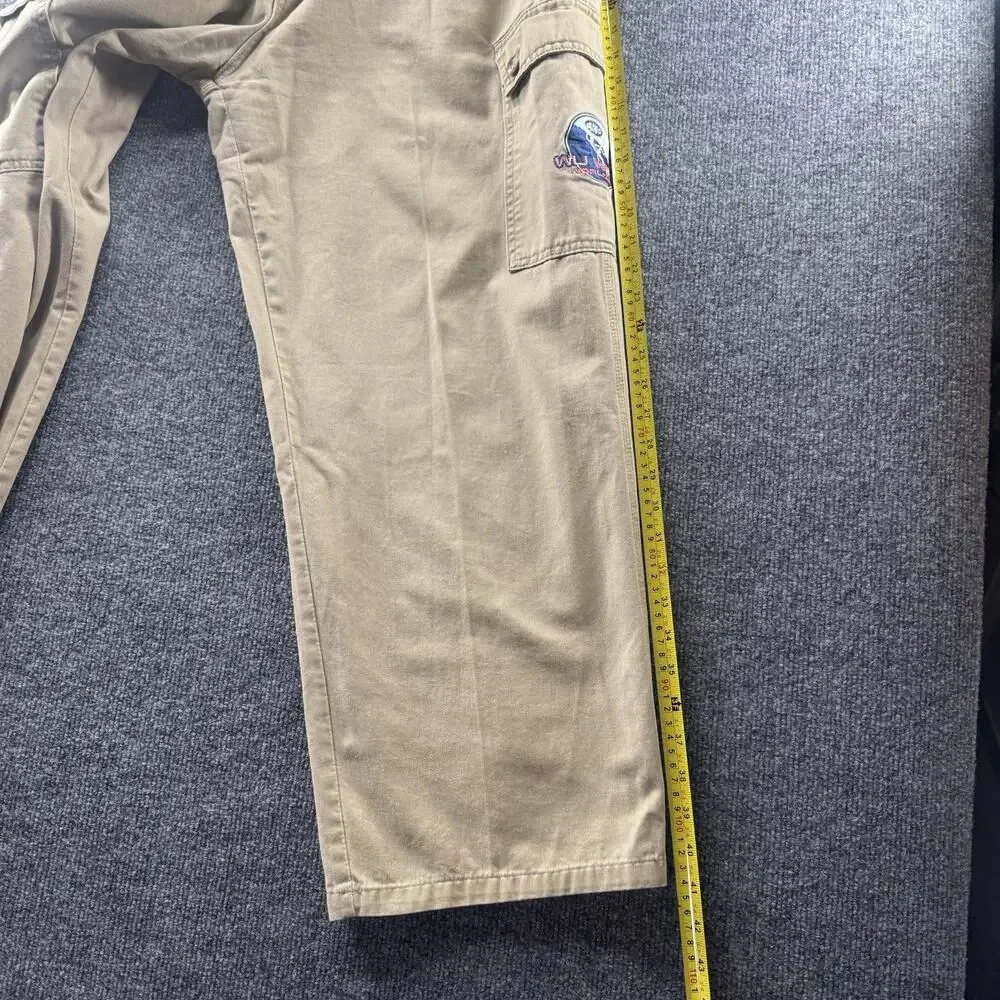 Vintage Wu Wear Jeans WuTang Pants Khaki Baggy Cargo Pants Streetwear 36x32 Rare - Picture 12 of 14